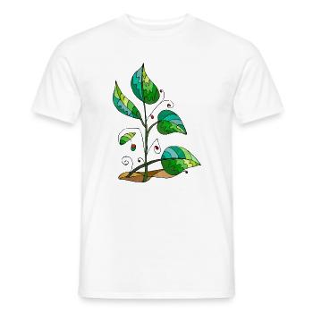 leaves - Men's T-Shirt - white - Front - AI Model Male 178 dark (178cm)