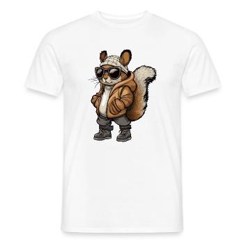 Squirrel Cool Winter - Men's T-Shirt - white - Front - AI Model Male 178 dark (178cm)