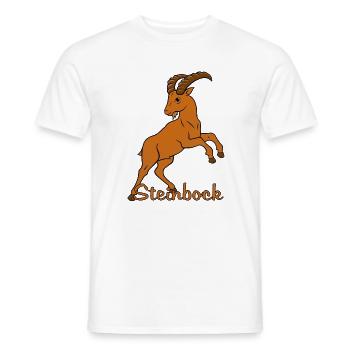 Sternzeichen Steinbock mit Schriftzug - Männer T-Shirt - Weiß - Vorne - AI Model Male 178 dark (178cm)