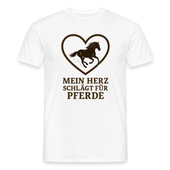 Mein Herz schlägt für Pferde – Pferdeliebe Design - Männer T-Shirt - Weiß - Vorne - AI Model Male 178 dark (178cm)