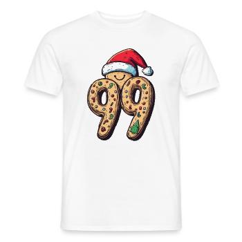 99 Number Biscuit Christmas - Men's T-Shirt - white - Front - AI Model Male 178 dark (178cm)