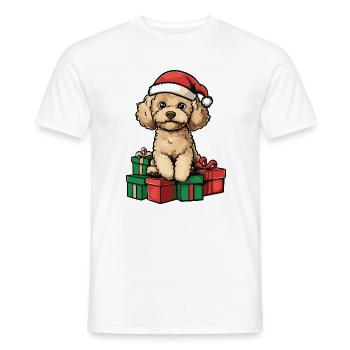 Poodle Dog Christmas Gifts - Men's T-Shirt - white - Front - AI Model Male 178 dark (178cm)