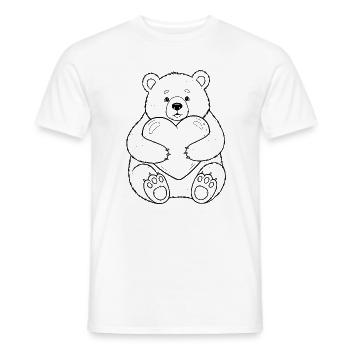 Teddybär mit Herz – kuschelige Liebe - Männer T-Shirt - Weiß - Vorne - AI Model Male 178 dark (178cm)