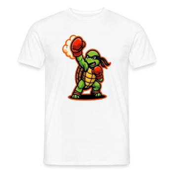 Boxing Turtle Fighter Power Punch Maskottchen - Männer T-Shirt - Weiß - Vorne - AI Model Male 178 dark (178cm)