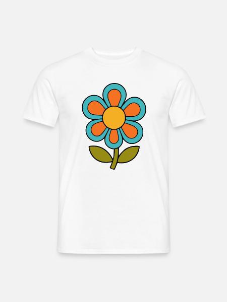 70er Jahre Blume Muster Retro flowerpower - Männer T-Shirt - Weiß