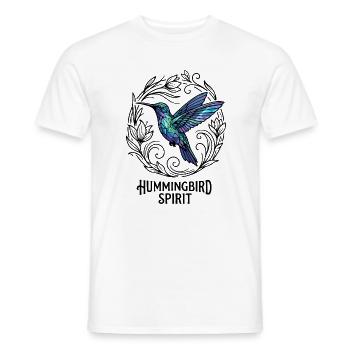 Geometrischer Kolibri im Farbspiel Kunst Fashion - Männer T-Shirt - Weiß - Vorne - AI Model Male 178 dark (178cm)
