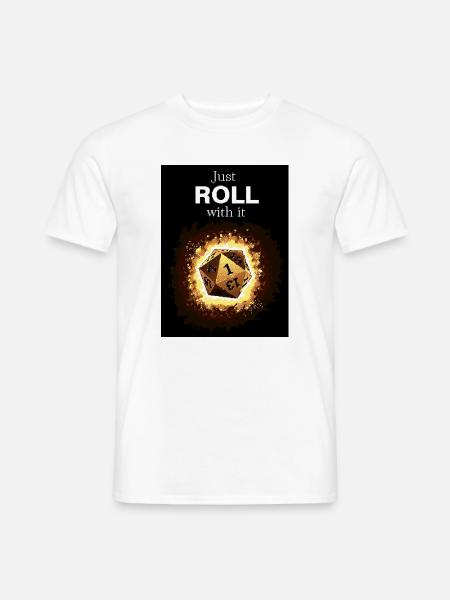 Just Roll With It Retro D20 Gold Dice - Männer T-Shirt - Weiß