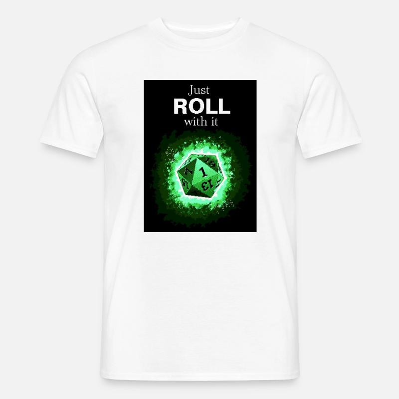 Faites simplement avec les dés verts rétro D20 - T-shirt homme - blanc