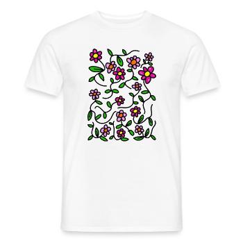 Marguerites Pink Floral Doodle - T-shirt homme - blanc - Devant - AI Model Male 178 dark (178cm)