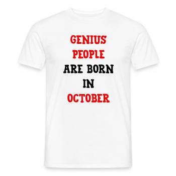 Baby Genius Birth Gift October - Men's T-Shirt - white - Front - AI Model Male 178 dark (178cm)