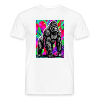 gorilla - Men's T-Shirt - white - Front - AI Model Male 178 dark (178cm)
