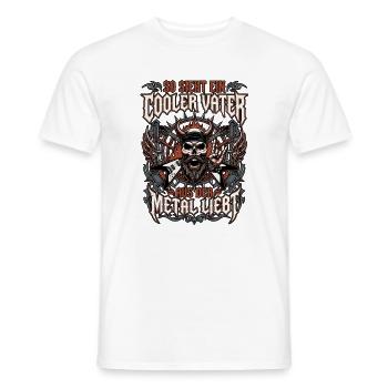 Papa Und Metal Head - Männer T-Shirt - Weiß - Vorne - AI Model Male 178 dark (178cm)