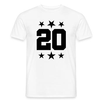 20 - Männer T-Shirt - Weiß - Vorne - AI Model Male 178 dark (178cm)