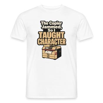 Un copieur drôle de professeur bloqué, alors j’ai enseigné le caractère - T-shirt homme - blanc - Devant - AI Model Male 178 dark (178cm)