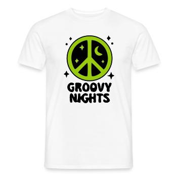 Groovy Peace Zeichen Logo - Männer T-Shirt - Weiß - Vorne - AI Model Male 178 dark (178cm)