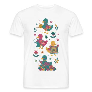 Lustige Enten für Häkelliebhaber und Garn - Männer T-Shirt - Weiß - Vorne - AI Model Male 178 dark (178cm)