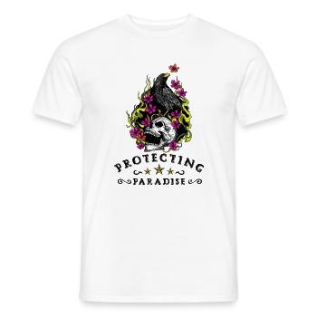 Enfer du crâne floral - T-shirt homme - blanc - Devant - AI Model Male 178 dark (178cm)