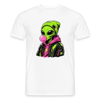 Alien Street Style Neon - Men's T-Shirt - white - Front - AI Model Male 178 dark (178cm)