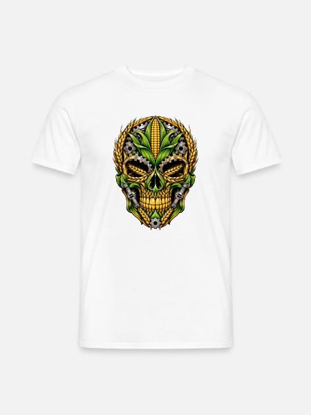 Farmer Skull - Männer T-Shirt - Weiß