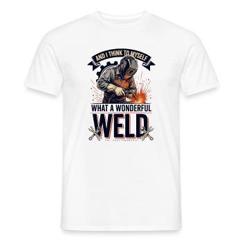 Schweißer Schweißen Funkenflug Handwerk Schrauber - Männer T-Shirt - Weiß - Vorne - AI Model Male 178 dark (178cm)