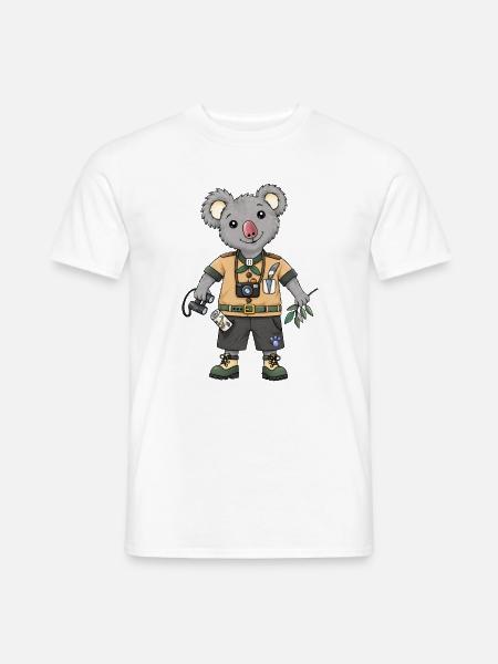 Koala Explorer Safari Abenteuer - Männer T-Shirt - Weiß