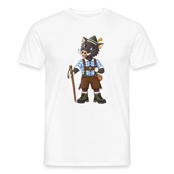 Wander Wildschwein in Bayern Tracht - Männer T-Shirt - Weiß - Vorne - AI Model Male 178 dark (178cm)