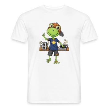 Frosch DJ Beats und  Musik - Männer T-Shirt - Weiß - Vorne - AI Model Male 178 dark (178cm)