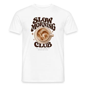 Slow Morning Club - Männer T-Shirt - Weiß - Vorne - AI Model Male 178 dark (178cm)
