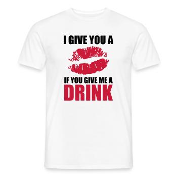 I Give You A Kiss - T-shirt homme - blanc - Devant - AI Model Male 178 dark (178cm)