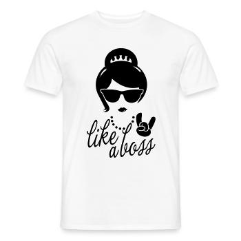 Like a i love strong hipster female boss woman mom - T-shirt homme - blanc - Devant - AI Model Male 178 dark (178cm)