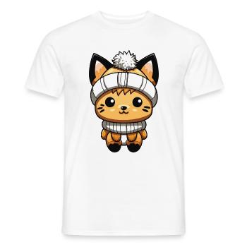 Fuchs Winter Tier Baby Comic - Männer T-Shirt - Weiß - Vorne - AI Model Male 178 dark (178cm)
