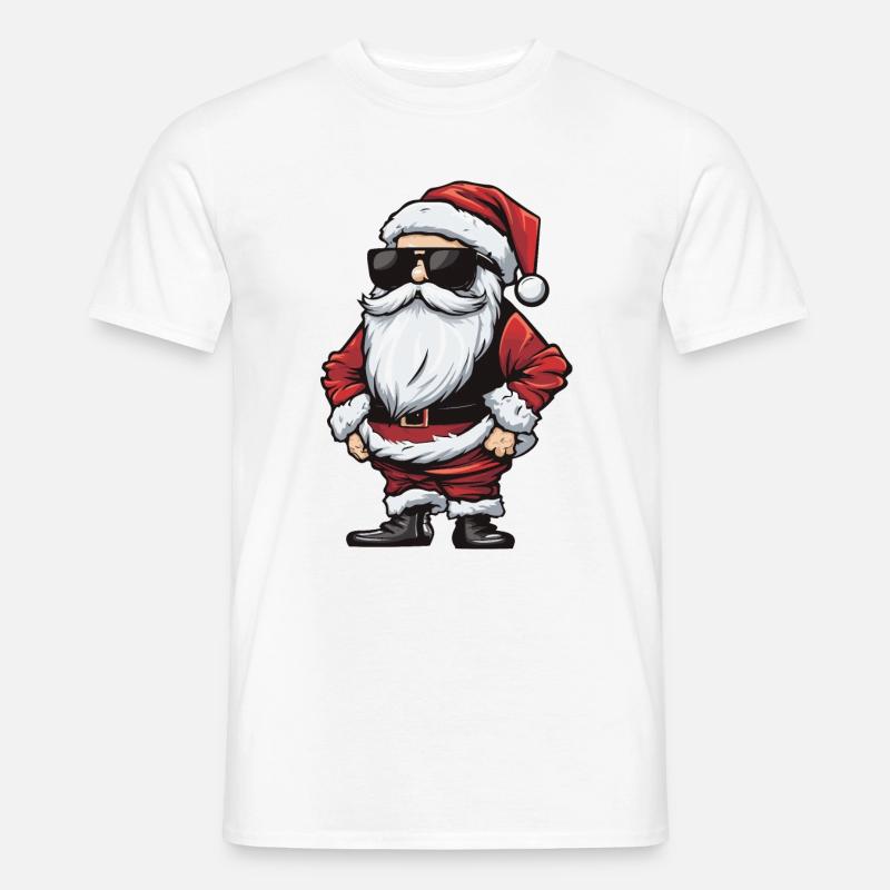 Weihnachtsmann Cool Santa Comic - Männer T-Shirt - Weiß