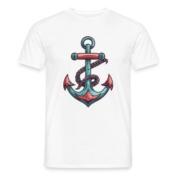 Port d’ancrage - T-shirt homme - blanc - Devant - AI Model Male 178 dark (178cm)