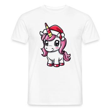 Licorne Noël mignon - T-shirt homme - blanc - Devant - AI Model Male 178 dark (178cm)