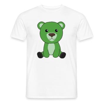 green bear colorful bear cute animals bears - Men's T-Shirt - white - Front - AI Model Male 178 dark (178cm)