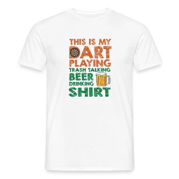Dart & Bier Lustiger Darts Spruch - Männer T-Shirt - Weiß - Vorne - AI Model Male 178 dark (178cm)