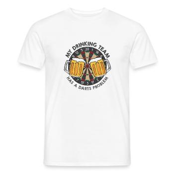 Dart & Bier Lustiger Darts Spruch - Männer T-Shirt - Weiß - Vorne - AI Model Male 178 dark (178cm)