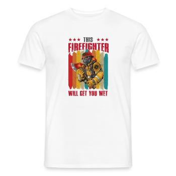 Feuerwehrmann Feuerwehr & Sprüche - Männer T-Shirt - Weiß - Vorne - AI Model Male 178 dark (178cm)