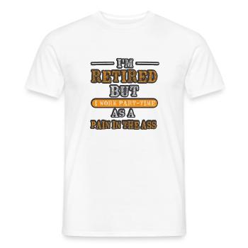 Rentner Sprüche & Geschenke Ruhestand - Männer T-Shirt - Weiß - Vorne - AI Model Male 178 dark (178cm)