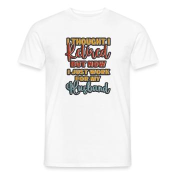Rentner Sprüche & Geschenke Ruhestand - Männer T-Shirt - Weiß - Vorne - AI Model Male 178 dark (178cm)