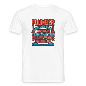Handwerker Installateur Spruch Klempner - Männer T-Shirt - Weiß - Vorne - AI Model Male 178 dark (178cm)