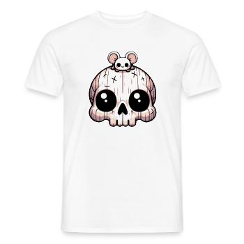 Skull mit Maus auf dem Kopf - Männer T-Shirt - Weiß - Vorne - AI Model Male 178 dark (178cm)