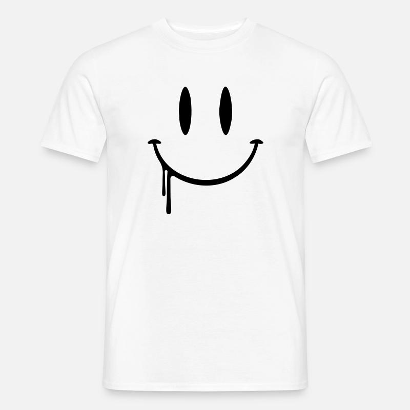 Sabber Smilie - Männer T-Shirt - Weiß
