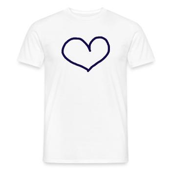 Black Heart Gift Idea Hearts - Men's T-Shirt - white - Front - AI Model Male 178 dark (178cm)