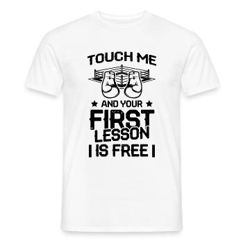 boxer boxing gloves - Men's T-Shirt - white - Front - AI Model Male 178 dark (178cm)