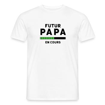 Futur Papa en cours - T-shirt homme - blanc - Devant - AI Model Male 178 dark (178cm)