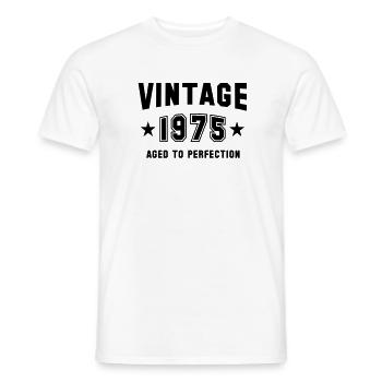 VINTAGE 1975 - Birthday - Aged To Perfection - Männer T-Shirt - Weiß - Vorne - AI Model Male 178 dark (178cm)