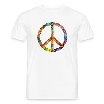 Peace - Männer T-Shirt - Weiß - Vorne - AI Model Male 178 dark (178cm)