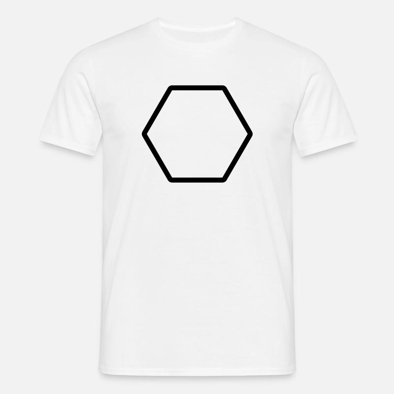 Hexagon - Männer T-Shirt - Weiß