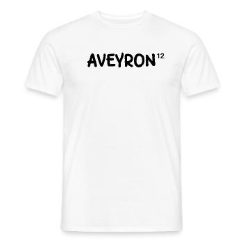 Aveyron département de France - T-shirt homme - blanc - Devant - AI Model Male 178 dark (178cm)